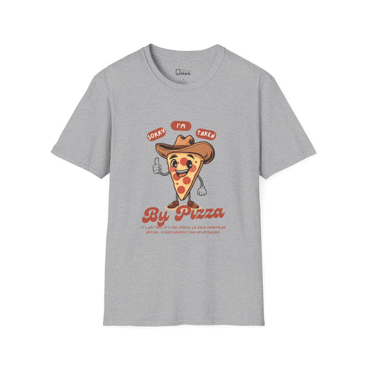 Cute Cowboy Pizza Slice T-Shirt — "In a Relationship With Pizza" Vintage Food Graphic Tee