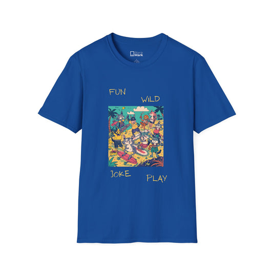 Fun Wild Joke Play T-Shirt — Retro Cartoon Game Night Tee