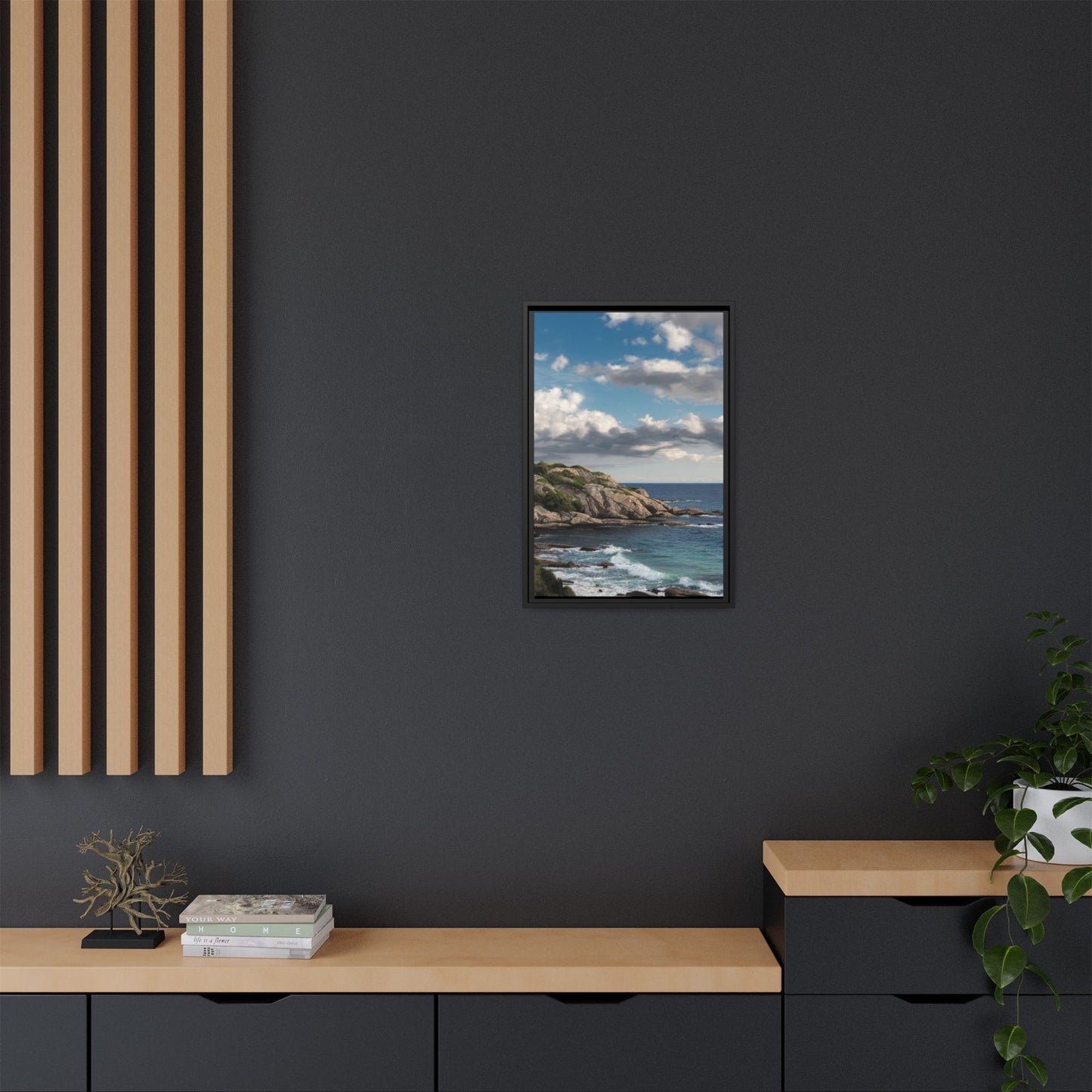 Coastal Seascape Framed Canvas Print
