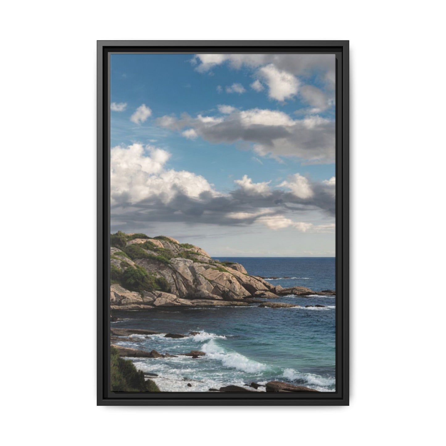 Coastal Seascape Framed Canvas Print