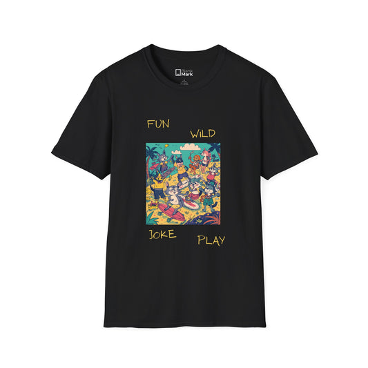 Fun Wild Joke Play T-Shirt — Retro Cartoon Game Night Tee