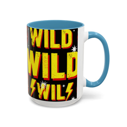 Wild Skull Coffee Mug — Bold Retro "Wild" Design, 11/15oz Accent Ceramic