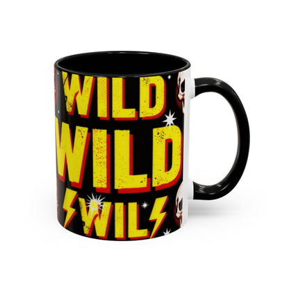 Wild Skull Coffee Mug — Bold Retro "Wild" Design, 11/15oz Accent Ceramic