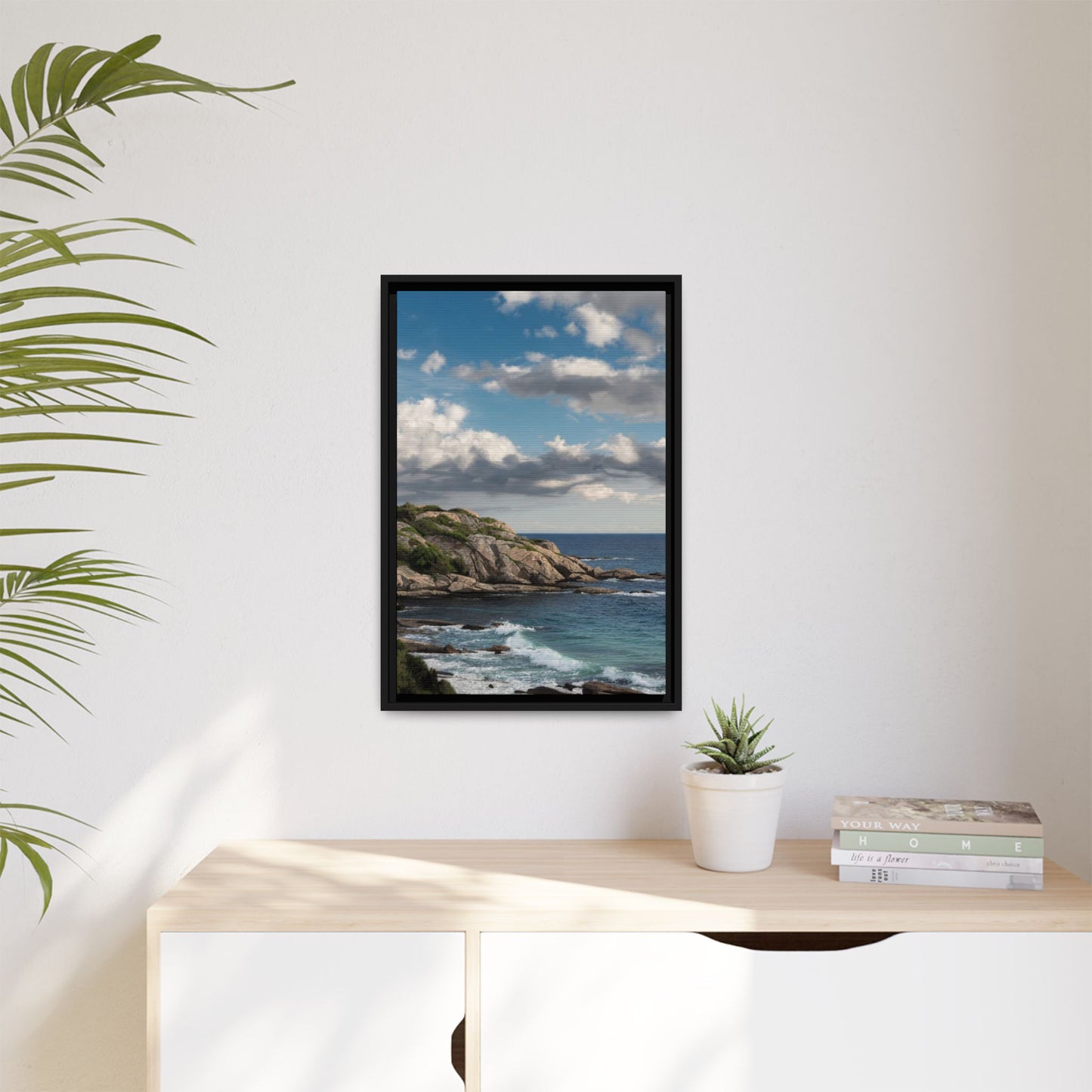 Coastal Seascape Framed Canvas Print