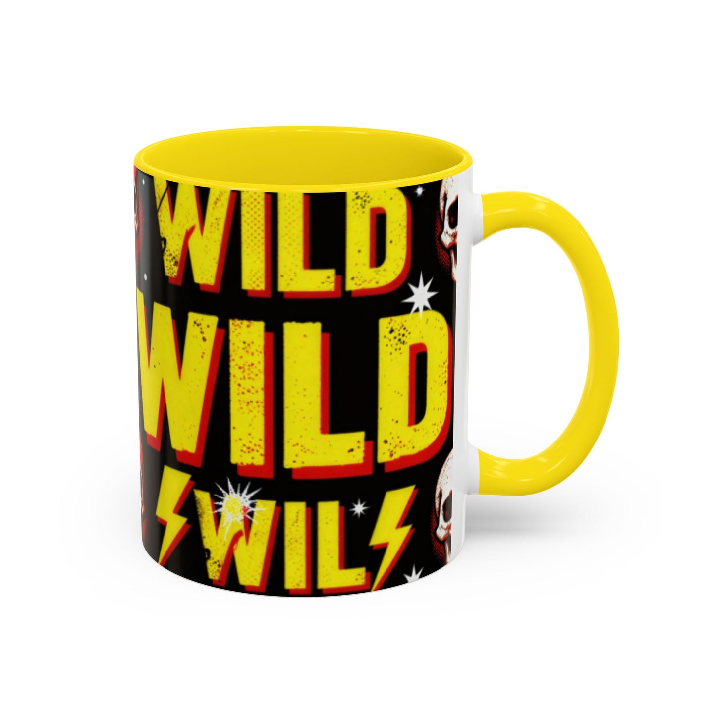 Wild Skull Coffee Mug — Bold Retro "Wild" Design, 11/15oz Accent Ceramic