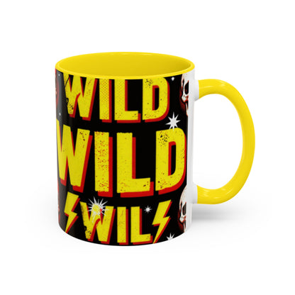 Wild Skull Coffee Mug — Bold Retro "Wild" Design, 11/15oz Accent Ceramic