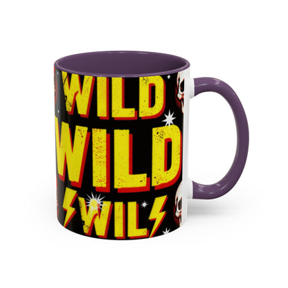 Wild Skull Coffee Mug — Bold Retro "Wild" Design, 11/15oz Accent Ceramic
