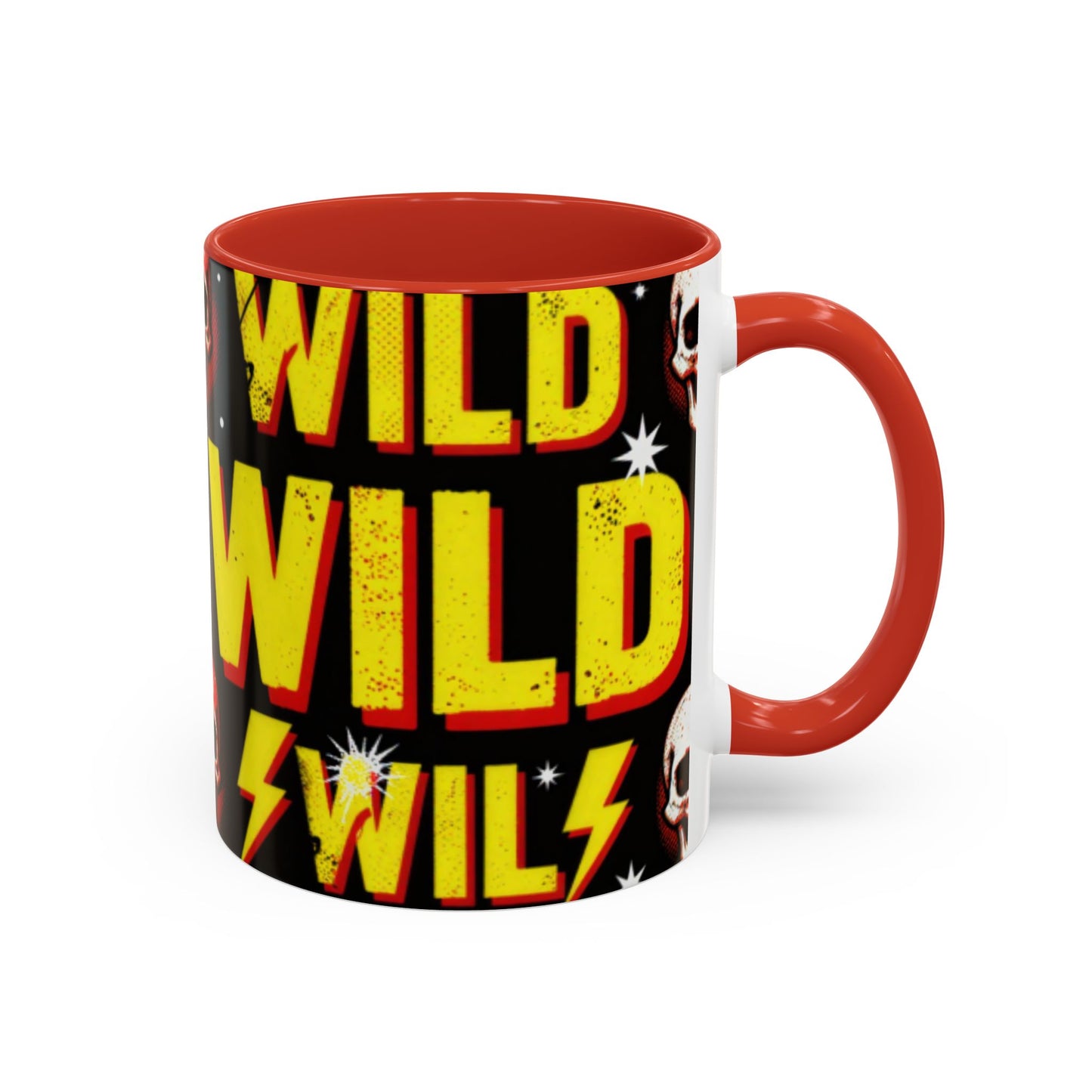 Wild Skull Coffee Mug — Bold Retro "Wild" Design, 11/15oz Accent Ceramic