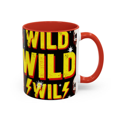 Wild Skull Coffee Mug — Bold Retro "Wild" Design, 11/15oz Accent Ceramic