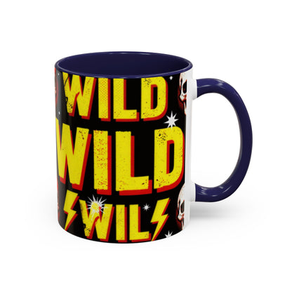 Wild Skull Coffee Mug — Bold Retro "Wild" Design, 11/15oz Accent Ceramic