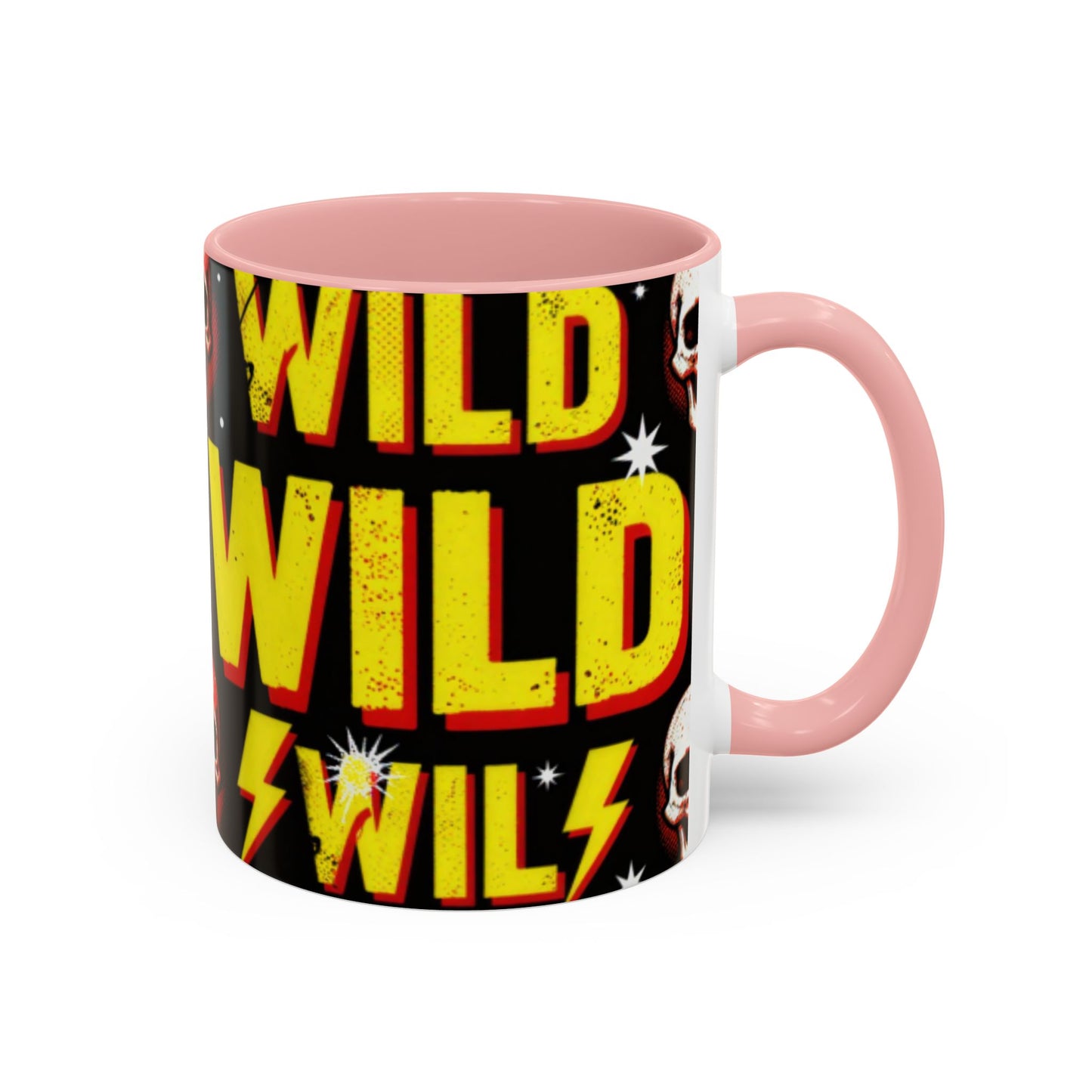 Wild Skull Coffee Mug — Bold Retro "Wild" Design, 11/15oz Accent Ceramic