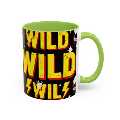Wild Skull Coffee Mug — Bold Retro "Wild" Design, 11/15oz Accent Ceramic