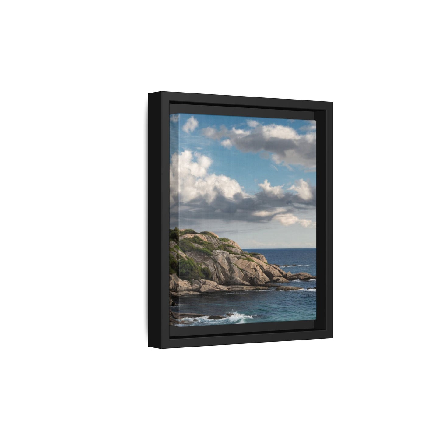 Coastal Seascape Framed Canvas Print