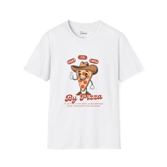 Cute Cowboy Pizza Slice T-Shirt — "In a Relationship With Pizza" Vintage Food Graphic Tee