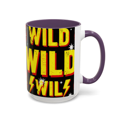 Wild Skull Coffee Mug — Bold Retro "Wild" Design, 11/15oz Accent Ceramic