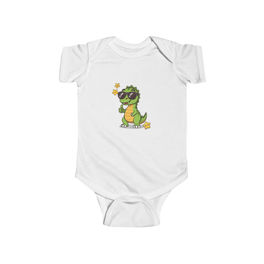 Cool Baby Dinosaur Bodysuit — Cute Dino with Sunglasses Infant Onesie