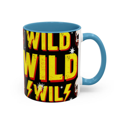 Wild Skull Coffee Mug — Bold Retro "Wild" Design, 11/15oz Accent Ceramic