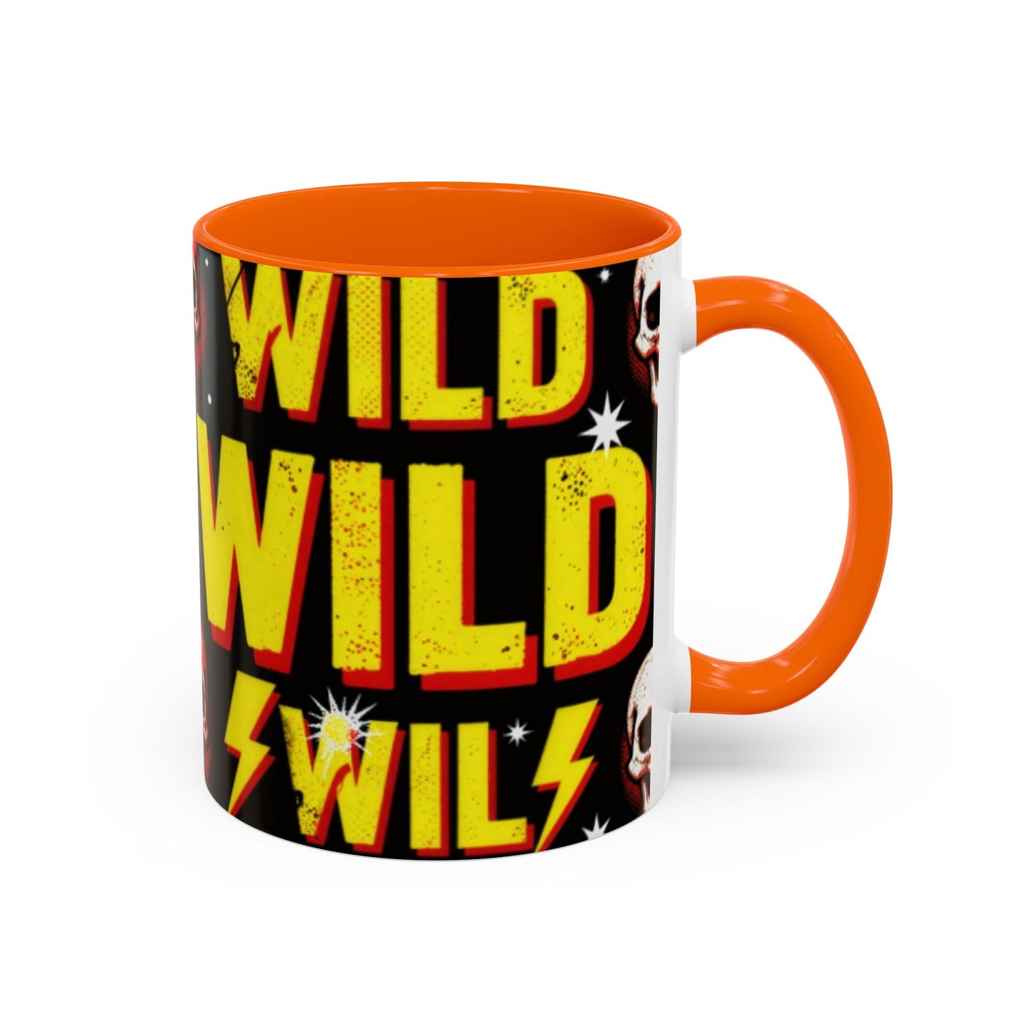 Wild Skull Coffee Mug — Bold Retro "Wild" Design, 11/15oz Accent Ceramic