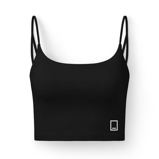 Blank Mark Luxe Women's Crop Bra — Sleek Black Strappy Comfort