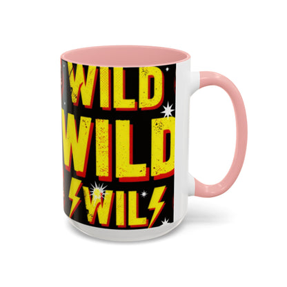 Wild Skull Coffee Mug — Bold Retro "Wild" Design, 11/15oz Accent Ceramic